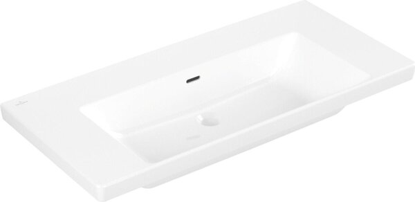 V&B mobile lavabo Subway 3.0 100x47cm, angolare, con troppopieno, bianco C-plus