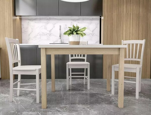 Tavolo Adam in MDF effetto rovere Cremona Torro e piano laminato color cashmere – 120x68 cm