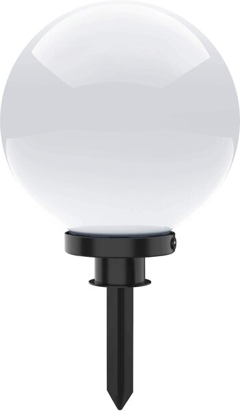 Selltec Lampada sferica KIRA, lampada da giardino, lampada da esterno con picchetto, bianco opalino, giardino, esterno, terrazza