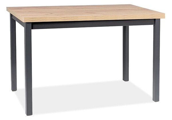 Tavolo Adam in MDF nero e piano laminato effetto rovere Artisan – 100x60 cm