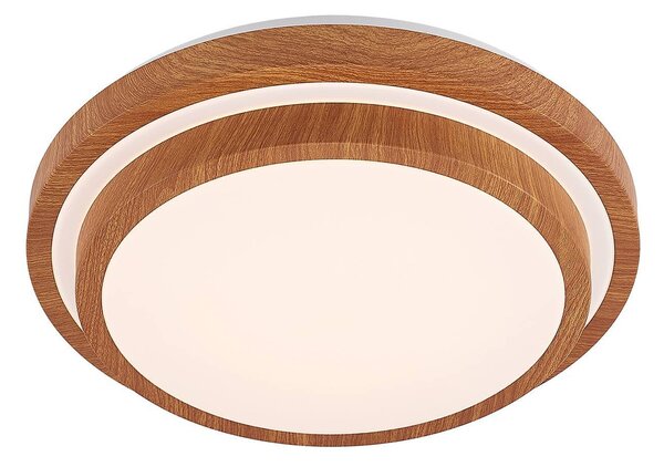 Lindby Plafoniera LED Vaako, Ø 41 cm, metallo, effetto legno