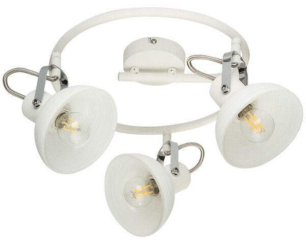 Lampada da soffitto a LED, con faretti orientabili, cromata, in vetro, lunghezza 35 cm
