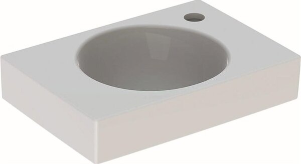 Keramag lavamano Preciosa II 40x28cm senza troppopieno con foro per rubinetto a destra KeraTect bianco (alpin), 2