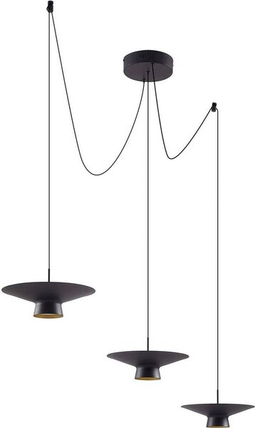 Lindby Lampada a sospensione LED Norvind, 6 luci, nero, metallo