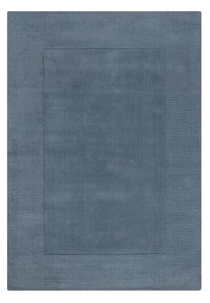 Tappeto blu scuro in lana tessuto a mano 200x290 cm Textured Wool Border – Flair Rugs