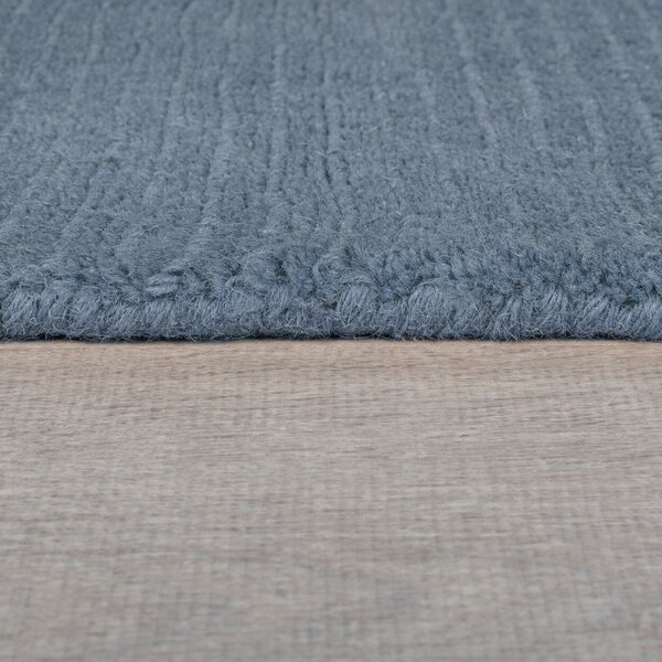 Tappeto blu scuro in lana tessuto a mano 200x290 cm Textured Wool Border – Flair Rugs