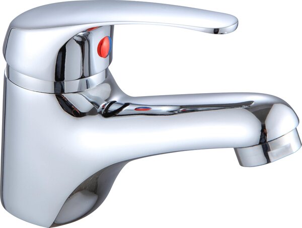 Miscelatore monocomando per lavabo, finitura cromata, design moderno