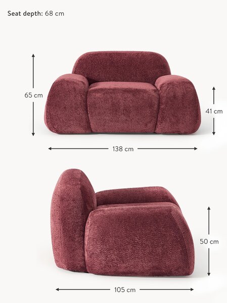 Poltrona lounge in teddy-bouclé Wolke
