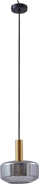Lindby lampada a sospensione Hildur, Ø 22 cm, 1 luce, grigio fumo, vetro