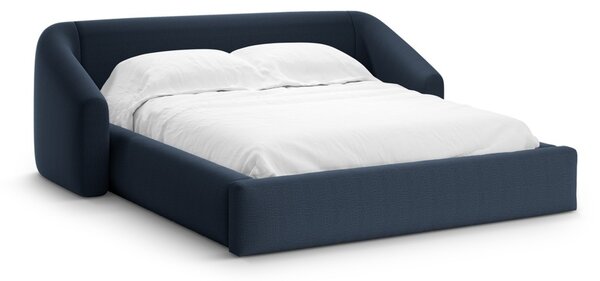 Letto contenitore Campi con testiera in tessuto strutturato – 160x200 cm