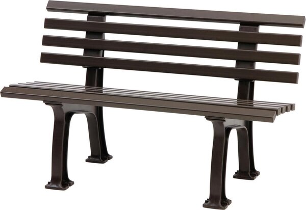 Panchina da giardino Antigua | 2 posti | Marrone | HxLxP 74x120x54cm | Plastica resistente agli agenti atmosferici e ai raggi UV | Panchina da parco Panchina da esterno Balcone da giardino Terrazza