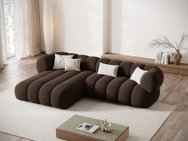 Divano angolare Koge 5 posti in velluto – L270x165 cm
