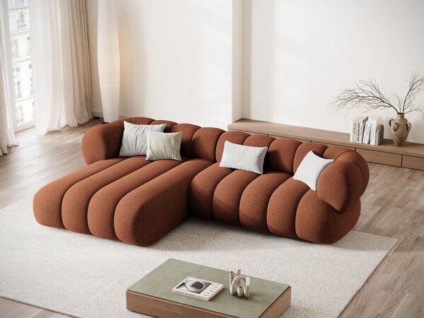 Divano angolare Koge 5 posti in tessuto strutturato – L270x165 cm