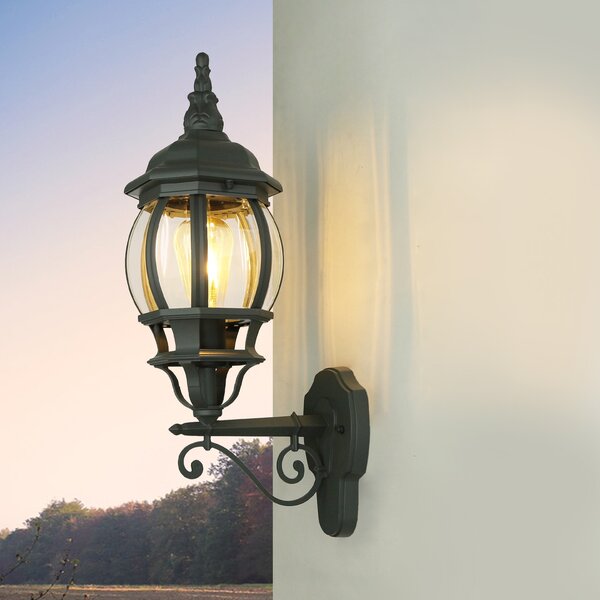 Lampada da parete per esterni grigio IP23 E27 vetro alluminio lampada da parete rustica per esterni casa giardino