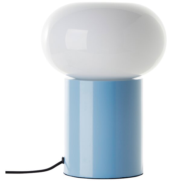 BRILLIANT lampada da tavolo blu con vetro bianco DAENY | Altezza 27 cm | E27 | Metallo/vetro