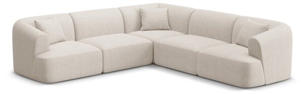 Divano angolare modulare Campi 6 posti in tessuto strutturato – L255x255 cm