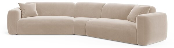 Divano angolare simmetrico modulare Strino 3 posti in velluto – L344x210 cm