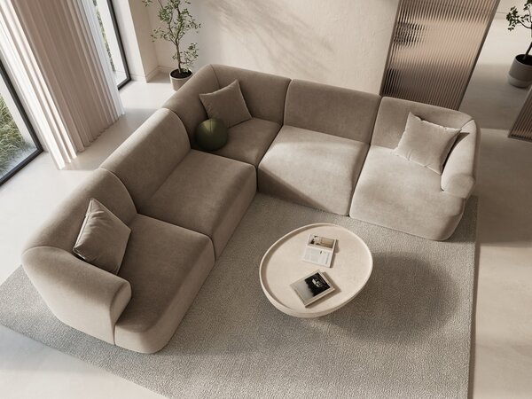 Divano angolare modulare Campi 6 posti in velluto – L255x255 cm