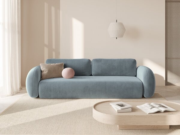 Divano letto Tonale 3 posti con vano contenitore in velluto – L262 cm