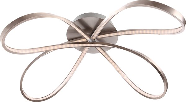 Lampada da soffitto a LED, nichel opaco, forma ad anello, L 75cm