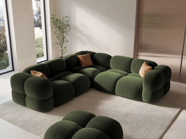 Divano angolare Loretto 4 posti in velluto – L250x250 cm