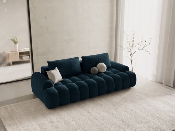 Divano letto Linz 4 posti con vano contenitore in velluto – L250 cm
