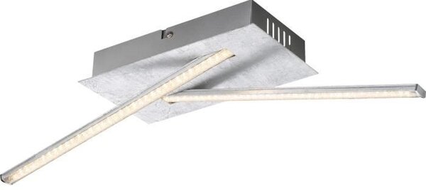 Plafoniera a LED, cristalli, argento metallizzato, L 48 cm