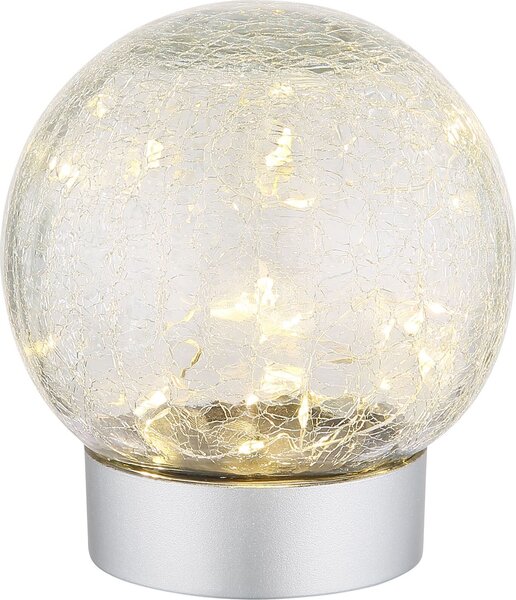 GLOBO 28078 SOONA Lampada da tavolo in plastica color argento opaco, LED