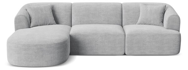 Divano angolare Campi 4 posti in velluto a coste – L256x156 cm