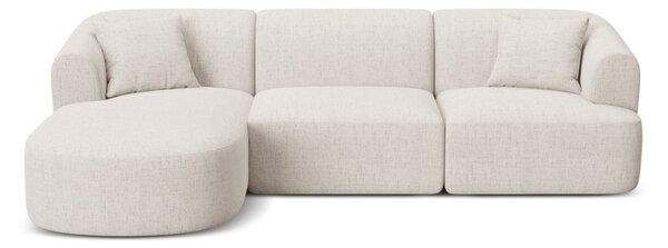Divano angolare Campi 4 posti in tessuto strutturato – L256x156 cm