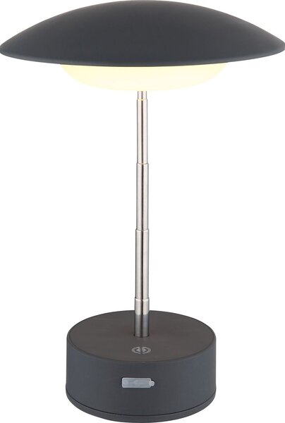 Lampada da tavolo a batteria ricaricabile Touch Dimmer Lampada da tavolo dimmerabile Grigio 58013A
