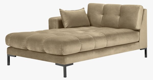 Chaise longue Mamaia 2 posti in velluto Bluvel gambe nere - L185cm