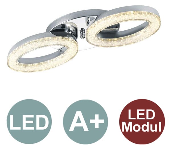 Lampada a soffitto LED Elektra, finitura cromata, marca Reality