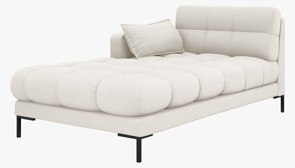 Chaise longue Mamaia 2 posti in tessuto strutturato Neve gambe nere - L185cm