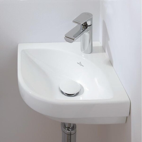 Villeroy & Boch Subway 3.0 - Lavabo ad angolo 320x320 mm, senza sfioratore, foro per miscelatore, bianco alpino 43714601