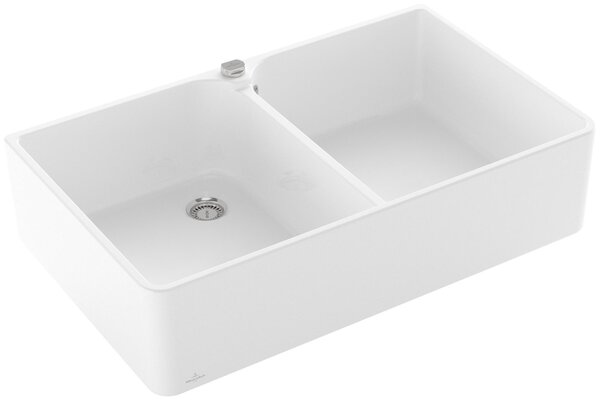 Villeroy & Boch VB lavello 90 X lavello doppia vasca 639002 900x550mm Bianco Alpine CeramicPlus