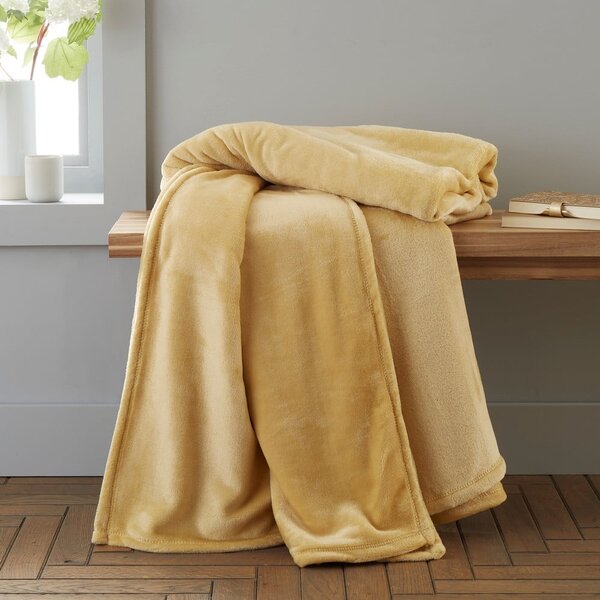 Coperta gialla in micropile 130x170 cm Raschel Velvet – Catherine Lansfield