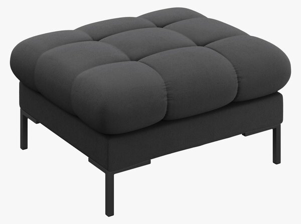 Pouf Mamaia in tessuto strutturato Neve gambe nere – 60×60 cm