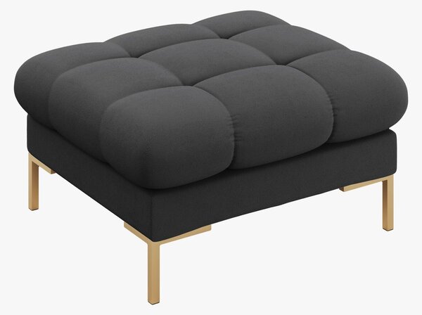 Pouf Mamaia in tessuto strutturato Neve gambe oro – 60×60 cm