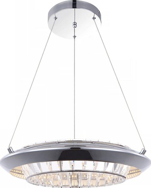 Lampada a sospensione Globo, finitura cromata, 1 LED, modello 15680