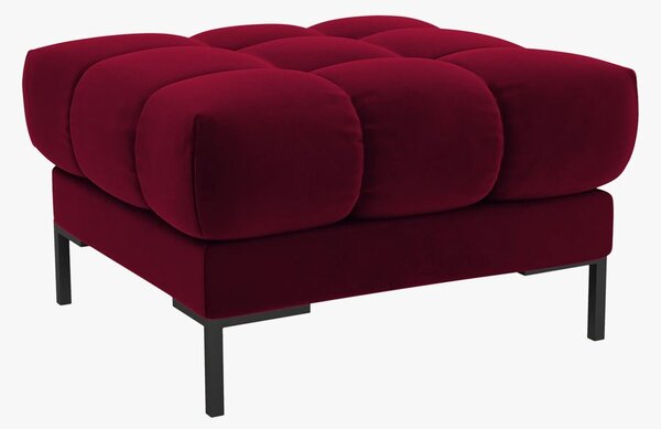 Pouf Mamaia in velluto Bluvel gambe nere – 60×60 cm