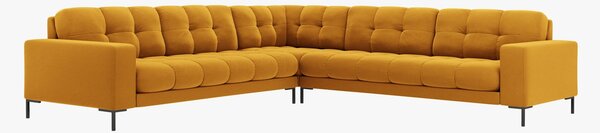 Divano angolare simmetrico Mamaia in velluto Bluvel gambe nere – L256 cm