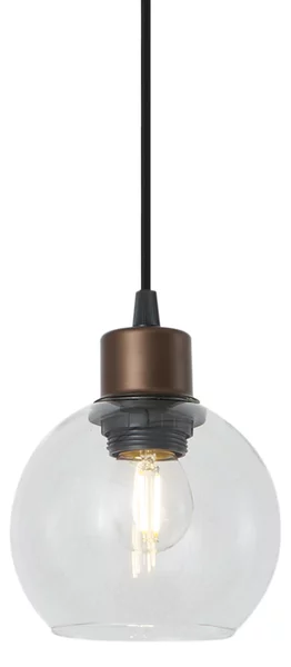 Lampada a sospensione moderna bronzo con vetro trasparente per sistema a binario monofase - Iconic Lava