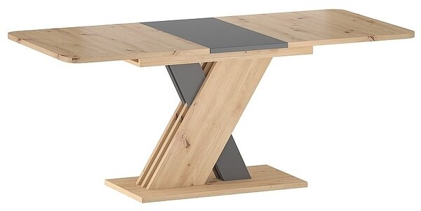Tavolo allungabile Exel in rovere artigianale/antracite - L140-180 cm