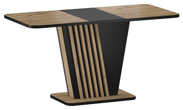 Tavolo allungabile Nevio in rovere artigianale/nero - L125-170 cm