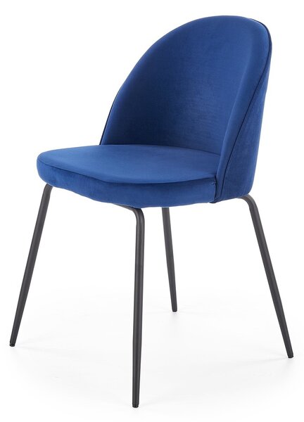 Sedia K314 in velluto blu navy