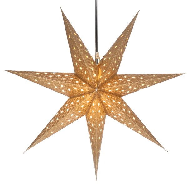 Stella pieghevole di carta illuminata dell'Avvento, stella di Natale 60 cm - Lunara Gold, decorazione della finestra con stella