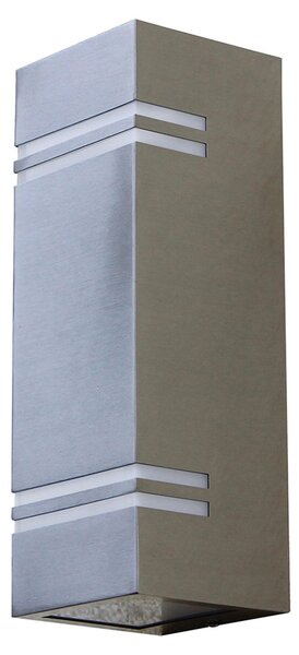 Lampada da parete per esterni a LED in acciaio inossidabile, altezza 25 cm, IP44, illuminazione Up & Downlight per facciate
