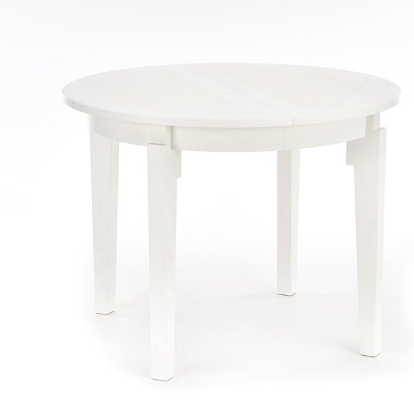 Tavolo rotondo allungabile Sorbus in bianco – L 100-200 x P 100 x H 77 cm