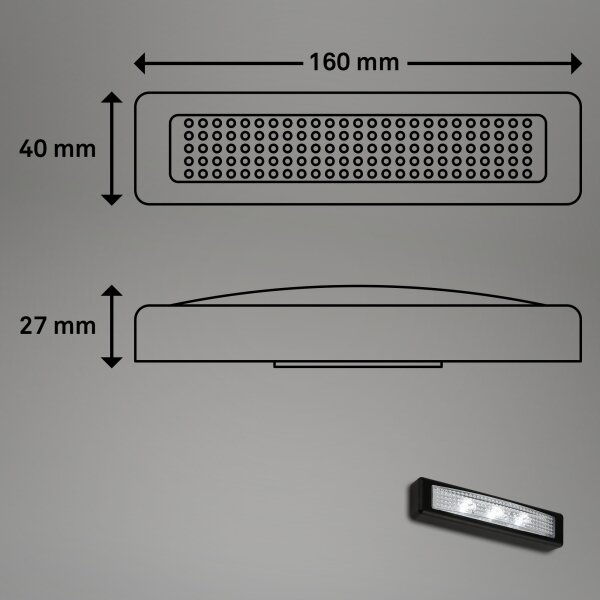 Briloner 2689-035 - LED Luce di orientamento a sfioramento LERO LED/0,18W/3xAAA nero